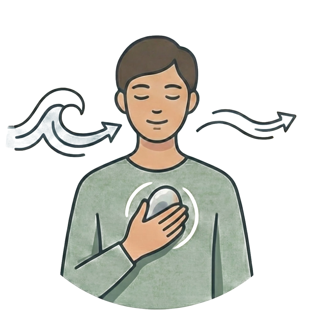 Focus on the tactile sensation to ground yourself in the present moment.