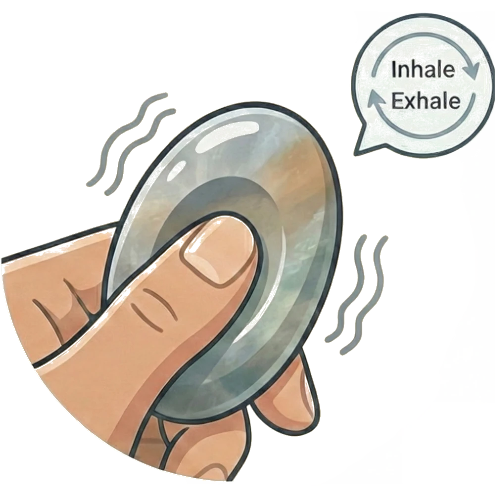 Gently rub your thumb over the smooth surface