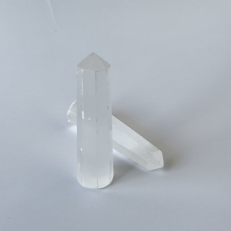 Genuine Polished Selenite Crystal Tower Point