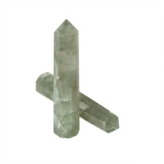 Genuine Polished Green Fluorite Crystal Tower Point