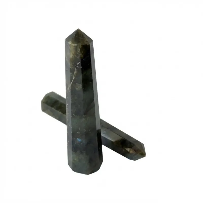 Genuine Polished Labradorite Crystal Tower Point
