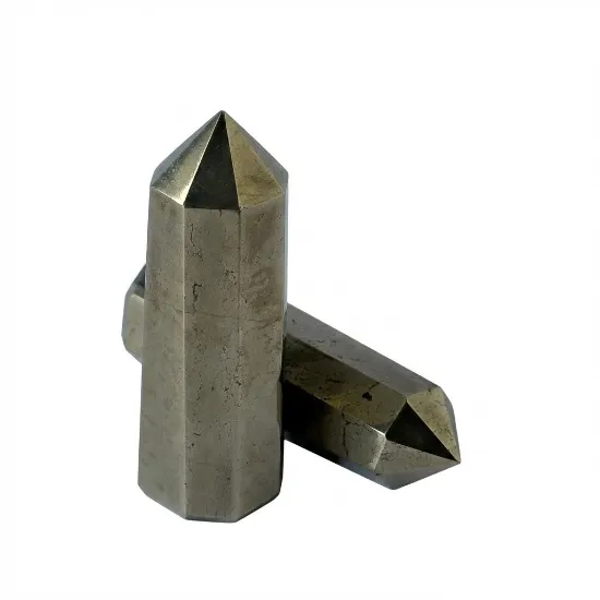 Genuine Polished Pyrite Crystal Tower Point