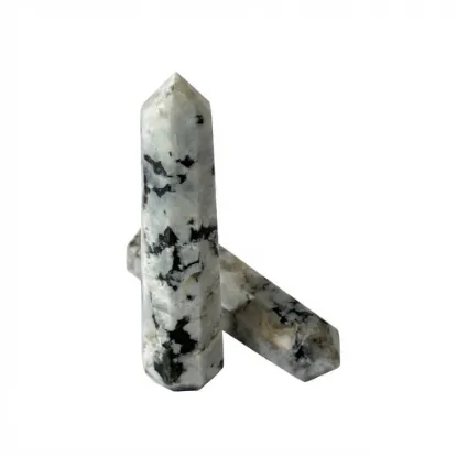 Genuine Polished Rainbow Moonstone Crystal Tower Point