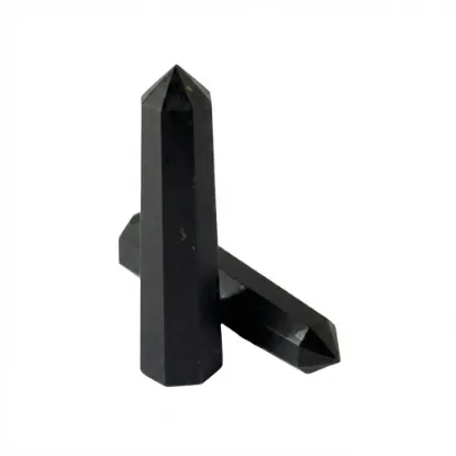 Genuine Polished Shungite Crystal Tower Point