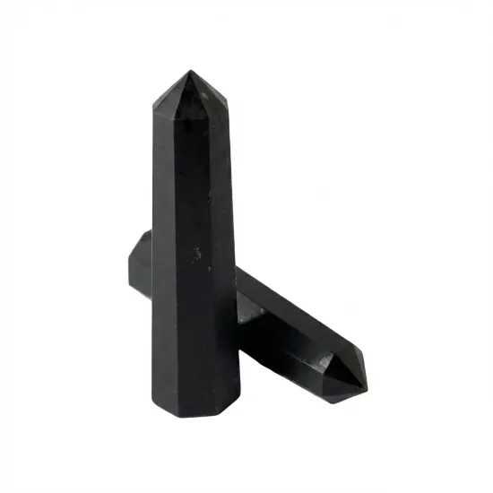 Genuine Polished Shungite Crystal Tower Point
