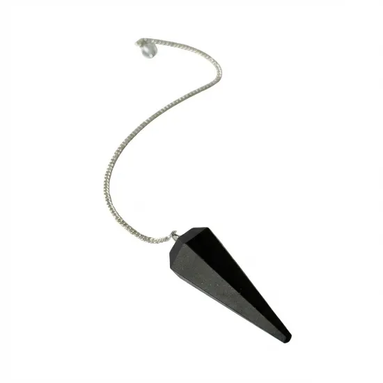 Genuine Polished Black Tourmaline Pendulum