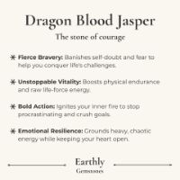 Dragon Blood Jasper benefits & meaning card