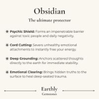Obsidian benefits and meaning card