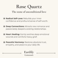 Rose quartz benefits & meaning card