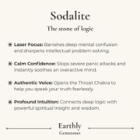 Sodalite benefits & meaning card