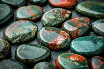 Dragon Blood jasper tumbled stones polished